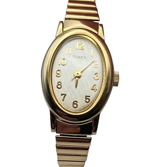 VTG Timex T21882 Womens Cavatina Oval Dress Watch 19mm - Fresh Battery Expansion - Picture 4 of 8
